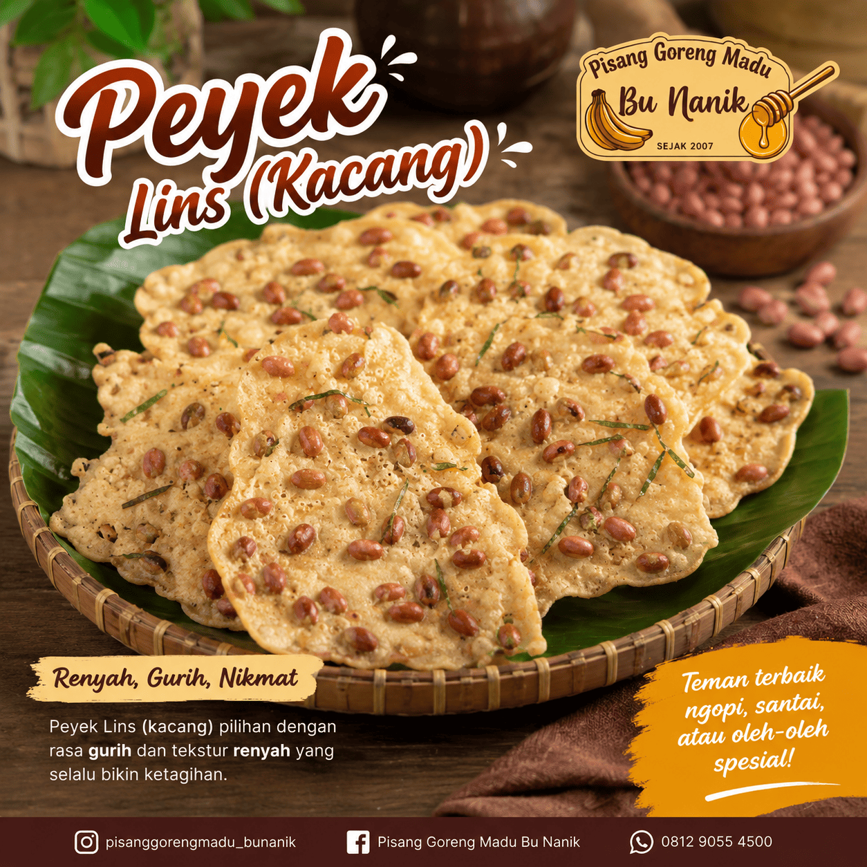Peyek Lins Kacang Bu Nanik